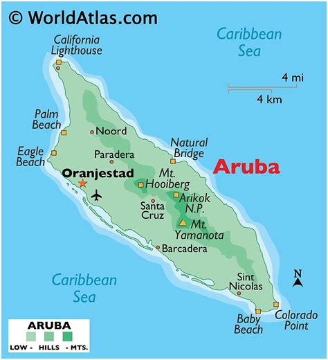 MAP Aruba On The World Map